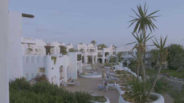 Summer Holiday Sunrise White Stoned Hotel — Stock Video