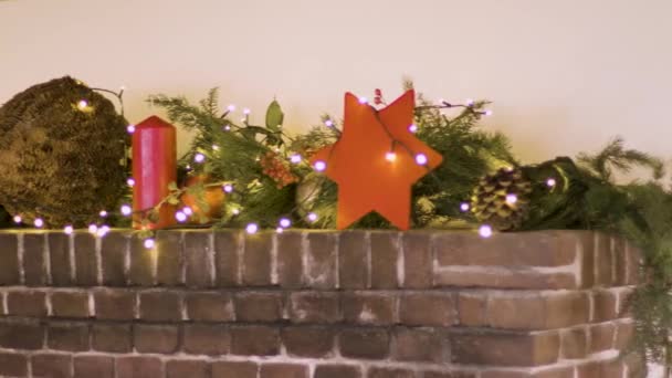 Christmas Decorations Chimney — ストック動画