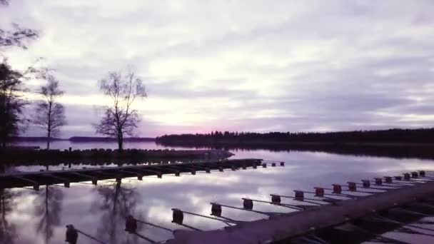 Aerial Footage Flying Small Docks — Vídeo de Stock