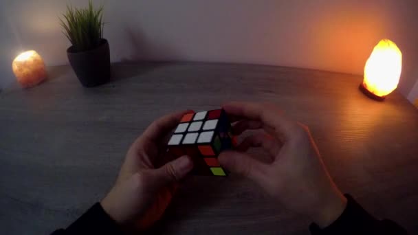 Solving Rubik Cube Speed — Stock Video