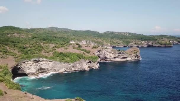 Flying Ocean Ahead Untouched Nature Nusa Penida Bali Indonesia — Wideo stockowe