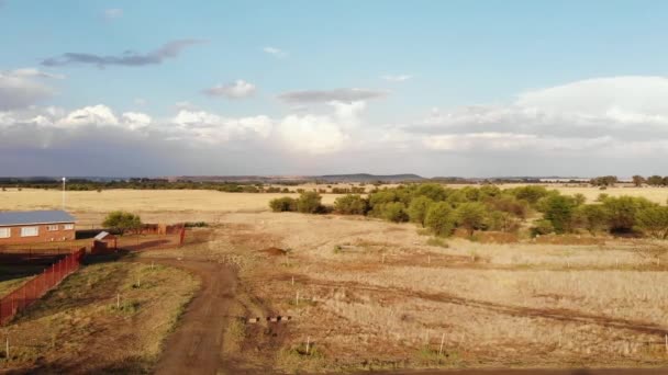 Drone Çiftlik Alanı Güneşli Gün Yavaş Hareketinin Üzerinde Uçuyor — Stok video