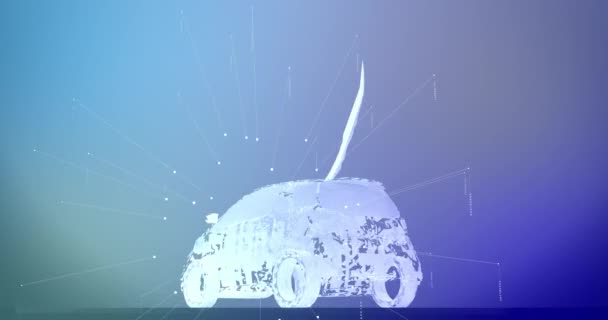 Electric Car Motion Graphics Loop Blue — Wideo stockowe