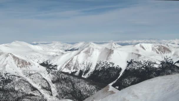 Aerial Views Mountain Peaks Loveland Pass Colorado — Stock Video
