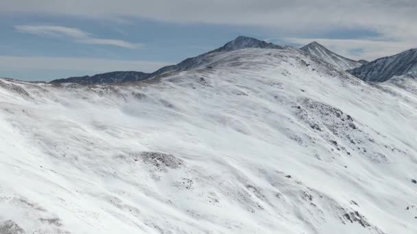 Aerial Views Mountain Peaks Loveland Pass Colorado — Stock Video