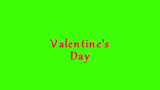 Five Pieces Valentine Day Font Animation Green Screen Valentine Day — стокове відео