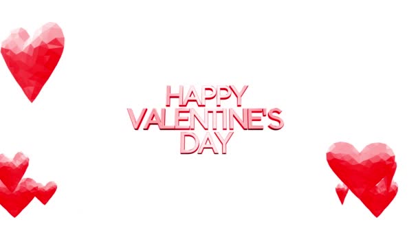 Happy Valentine Day Video Toon Hearts Flow Both Side Middle — стокове відео