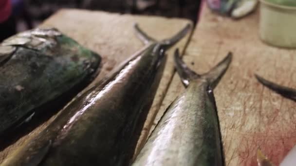 Fish Market Bali Cutting Fillet — Stock Video