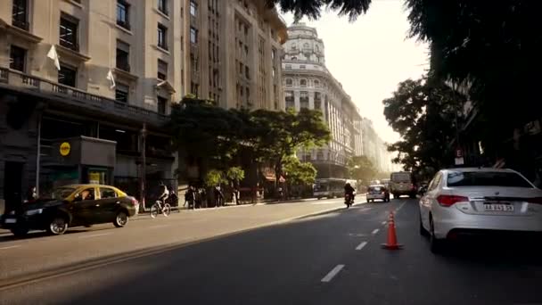 Sunset Street Buenos Aires Argentina — Stok Video