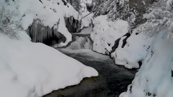 Moviéndose Hacia Cascada Cercana — Vídeos de Stock