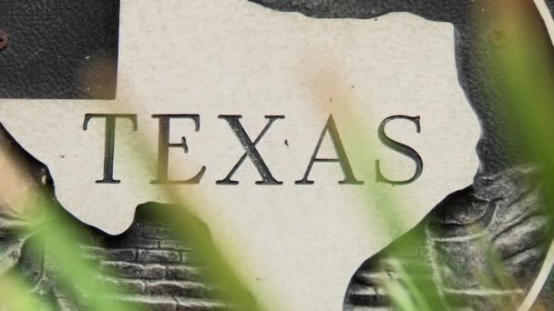 Shot Texas Sign Starts Closeup Zooms Out Quickly Reveal More — Video Stock