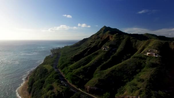 Aerial Shot Iconic Diamond Head Crater Honolulu Hawaii — 비디오