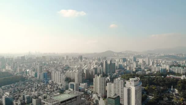 Aerial Footage Korea City Seoul Cityscape Skyline Gangnam — стокове відео