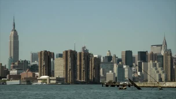 Time Lapse Nyc Skyline Taken East River — Video Stock