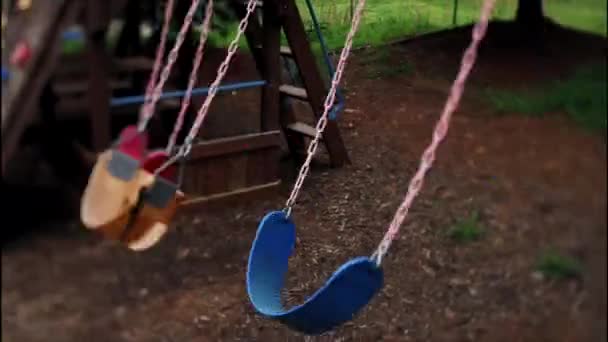 Quick Stop Motion Video Swing Set Swings Move Quickly All — Stock Video