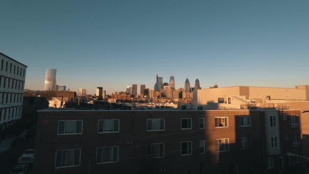 Philadelphia Pennsylvania Skyline Sunset Timelapse Center City Downtown — 비디오