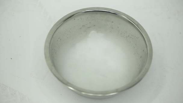 Waving Away Dry Ice Steam Bowl Hand — 图库视频影像