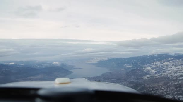 Flying Small Airplane Mountains — Stock Video