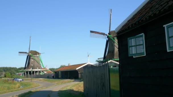 Travelling Windmill Zaanse Schans Netherlands — Vídeo de Stock