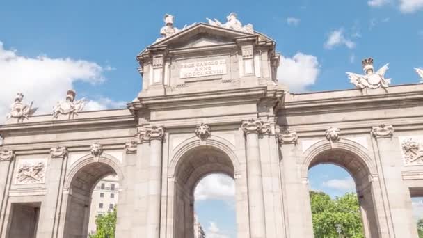 Hyperlapse Puerta Alcala Madrid Spain — Vídeo de Stock