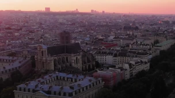 Veduta Aerea Della Città All Alba Parigi Francia — Video Stock