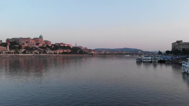 Widok Góry Dunaj Budapeszt Węgry — Wideo stockowe