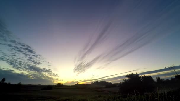 Timelapse Sunrise Field Poland — Stock video