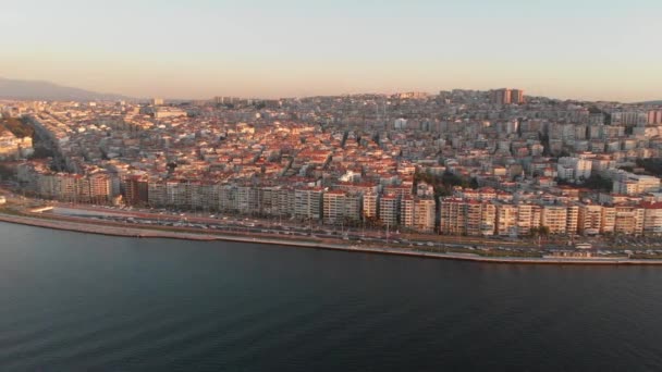 Mehrere Drohnenschüsse Einem Sonnigen Nachmittag Izmir Der Drittgrößten Stadt Der — Stockvideo