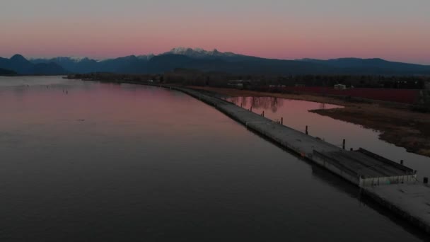 Various Drone Shots New Westminster Pitt Meadows Coquitlam Canada Winter — Stockvideo