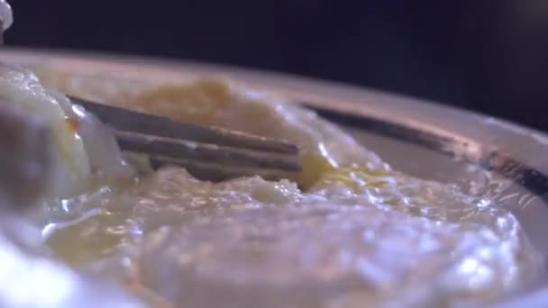 Cutting Eggs Breakfast — Wideo stockowe