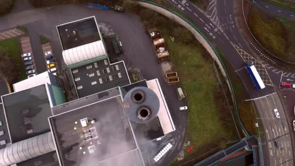 Imágenes Aéreas Del Centro Reciclaje Incineradores Stoke Trent Staffordshire Basuras — Vídeo de stock