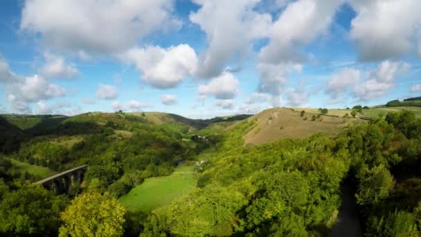 Vista Aérea Imágenes Del Viaducto Headstone Bakewell Derbyshire Parque Nacional — Vídeo de stock