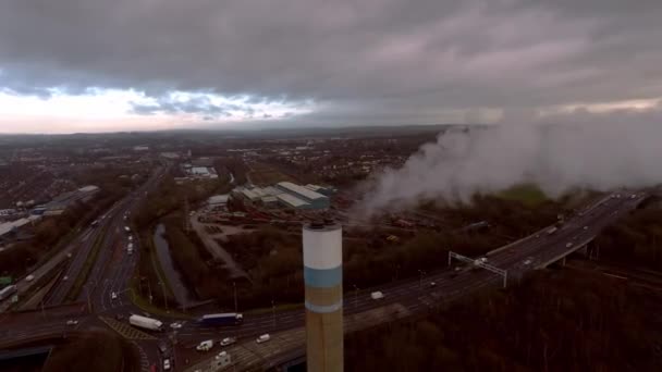 Imágenes Aéreas Del Centro Reciclaje Incineradores Stoke Trent Staffordshire Basuras — Vídeo de stock