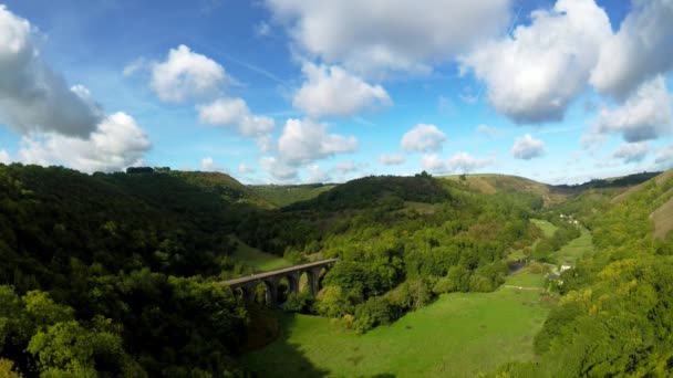 Aerial View Footage Headstone Viaduct Bakewell Derbyshire Peak District National — ストック動画
