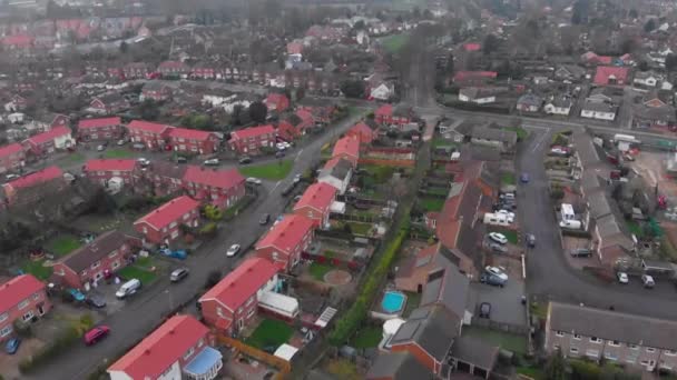 Grantham Drone Aerial Shot Panning Forwards Lincolnshire Met Wulfram Church — Stockvideo