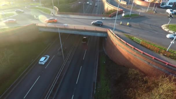 Vista Aerea Della A50 Uttoxeter Strada Stoke Trent Una Strada — Video Stock