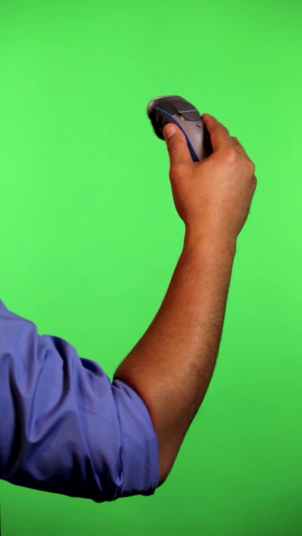 Arm Front Green Screen Keyed Used Rotate Image Best Results — Vídeo de Stock