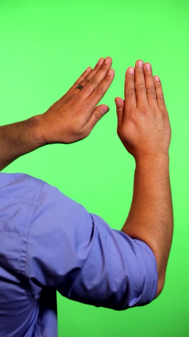 Arm Front Green Screen Keyed Used Rotate Image Best Results — Stockvideo
