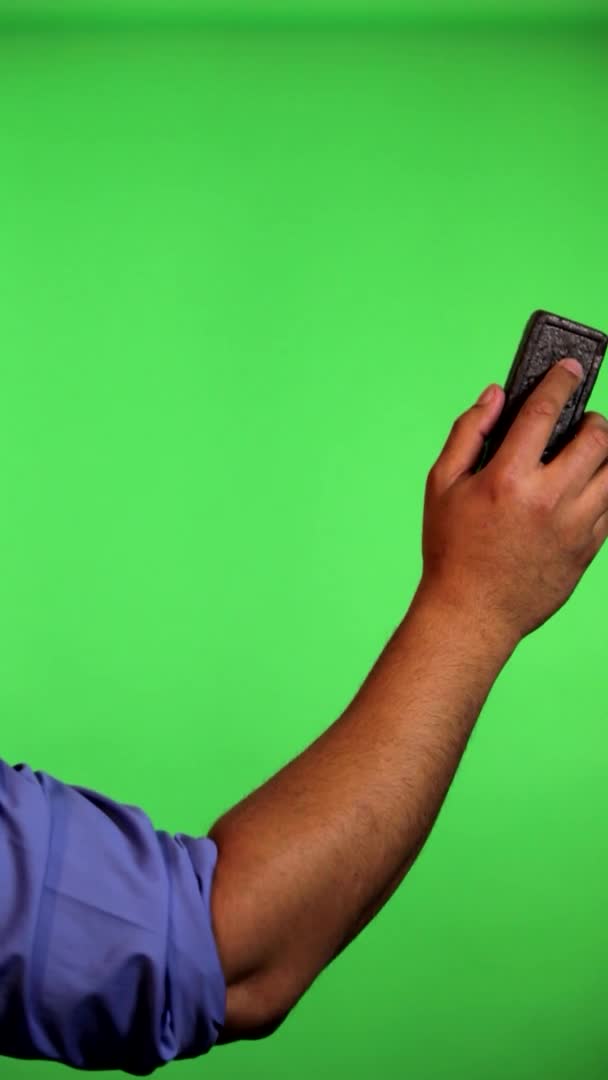 Arm Front Green Screen Keyed Used Rotate Image Best Results — Stok Video