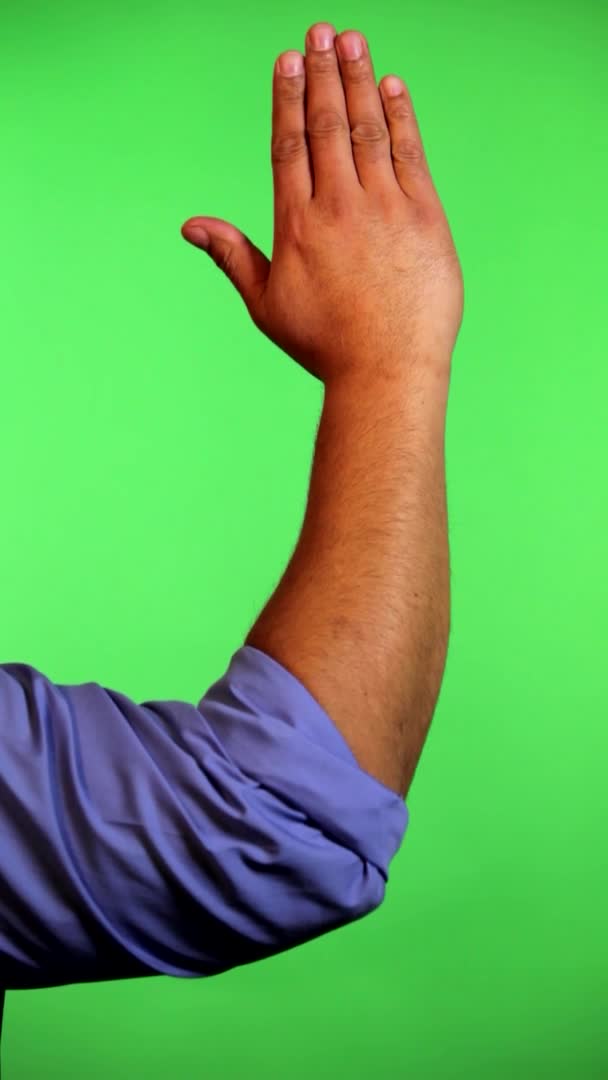 Arm Front Green Screen Keyed Used Rotate Image Best Results — Stockvideo