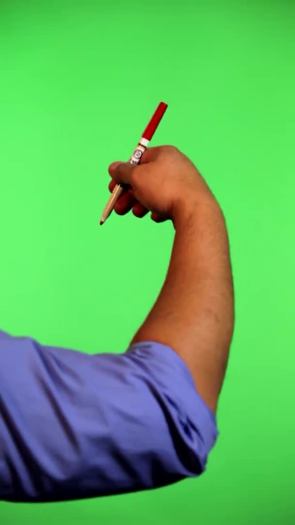 Arm Front Green Screen Keyed Used Rotate Image Best Results — Vídeo de Stock