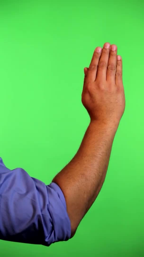 Arm Front Green Screen Keyed Used Rotate Image Best Results — ストック動画