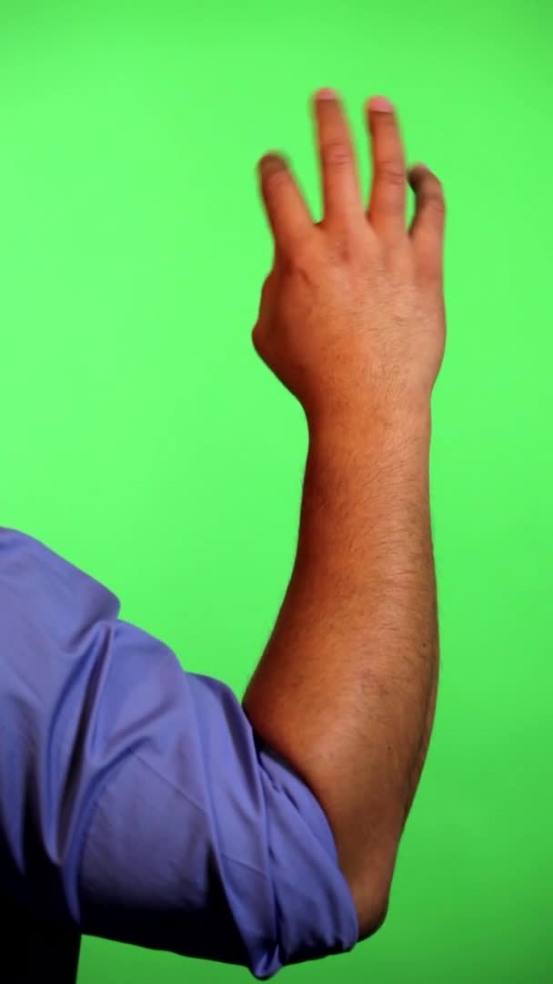 Arm Front Green Screen Keyed Used Rotate Image Best Results — Vídeo de stock