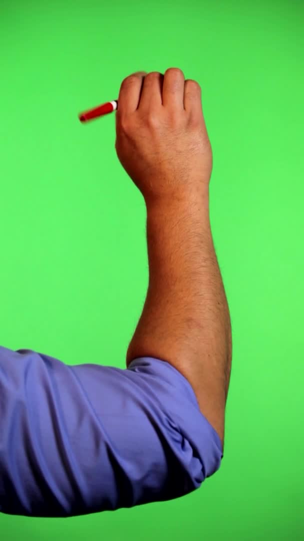 Arm Front Green Screen Keyed Used Rotate Image Best Results — Stockvideo