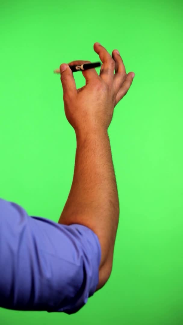 Arm Front Green Screen Keyed Used Rotate Image Best Results — ストック動画