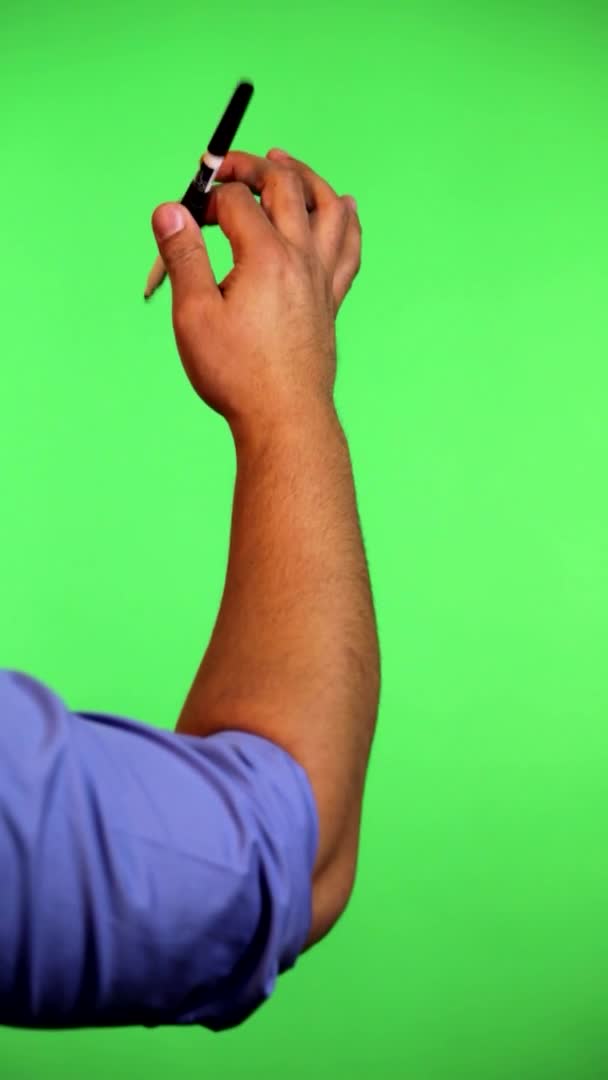 Arm Front Green Screen Keyed Used Rotate Image Best Results — Stockvideo