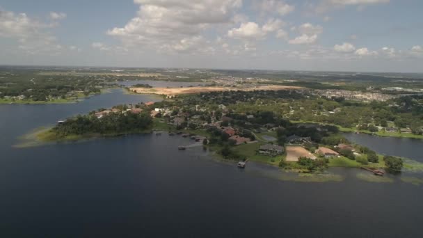 Cinematic Drone Footage Johns Lake Boat Ramp Winter Garden — Video Stock