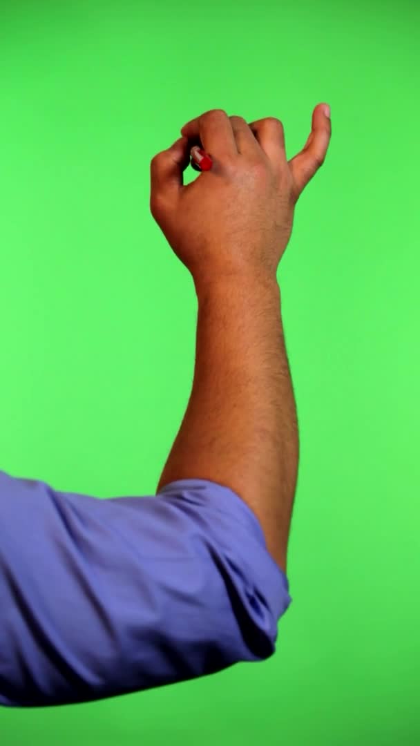 Arm Front Green Screen Keyed Used Rotate Image Best Results — Stockvideo