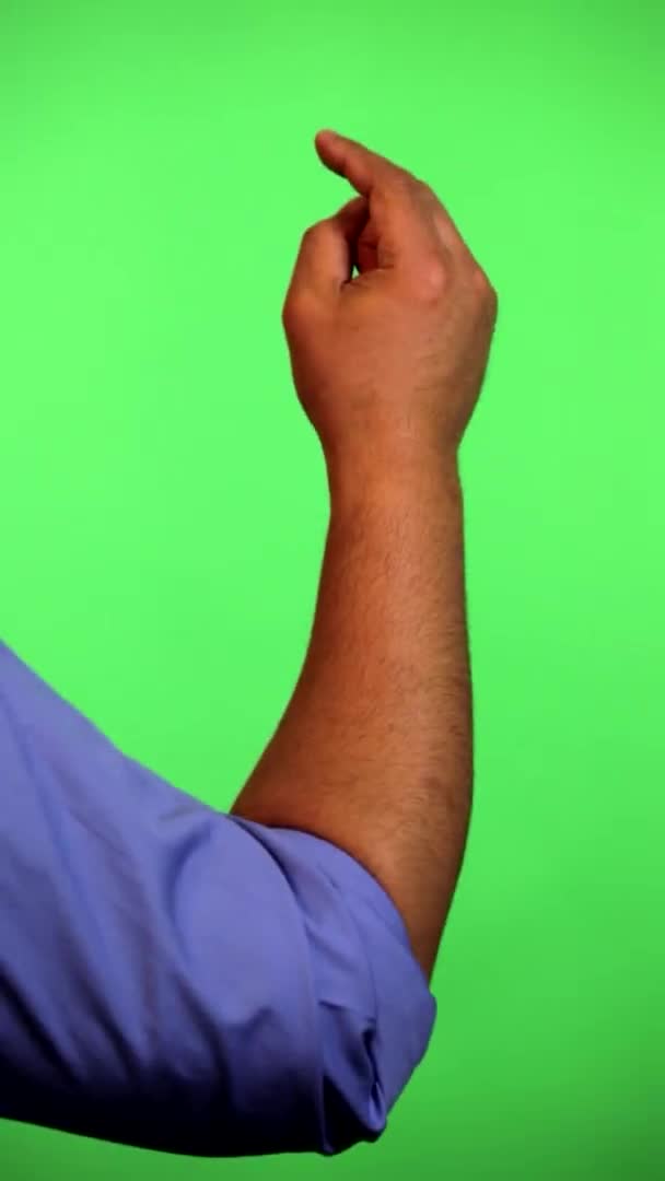 Arm Front Green Screen Keyed Used Rotate Image Best Results — Stockvideo