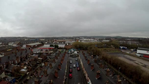 Aerial Footage Oldfield Street One Stoke Trents Poorer Areas Terrace — 图库视频影像